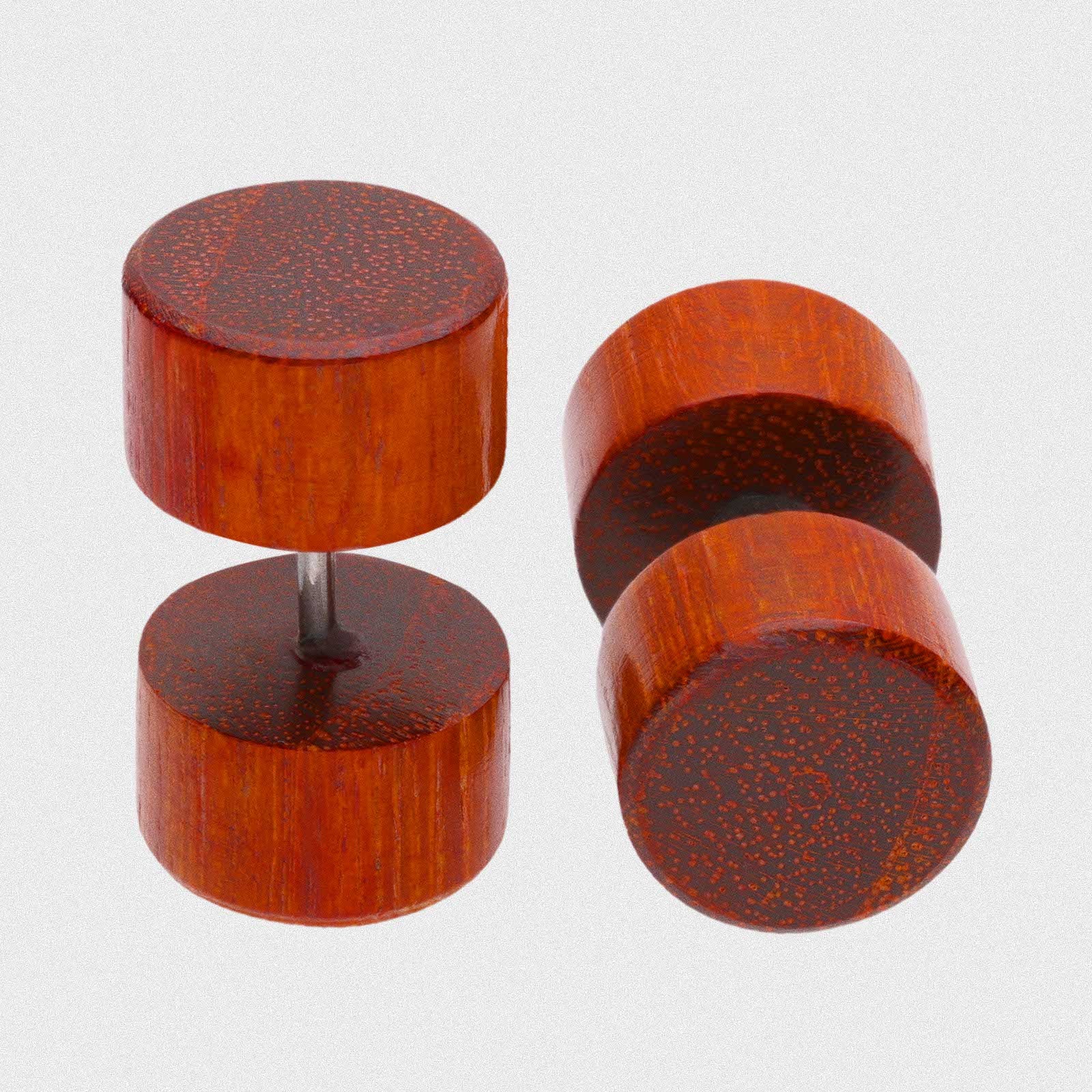 Cherry Wood Fake Gauge Plug