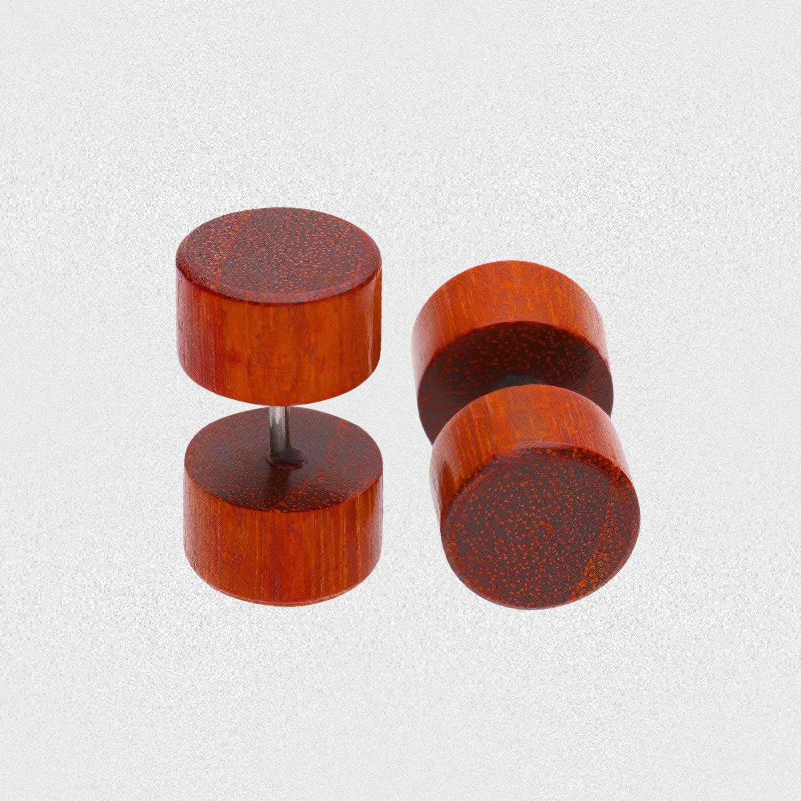 Cherry Wood Fake Gauge Plug