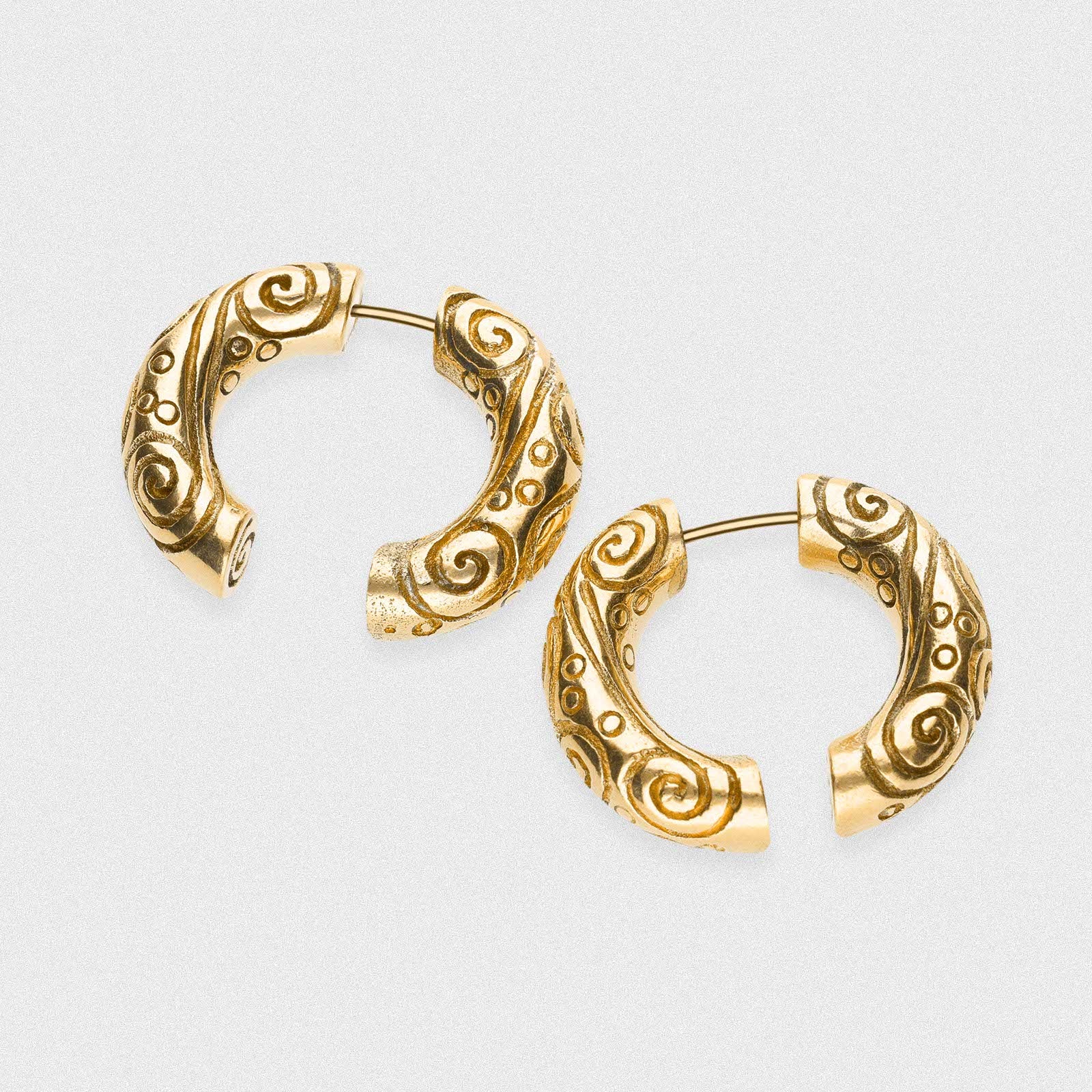 Circles & Spirals Brass Fake Gauge Ear Weight