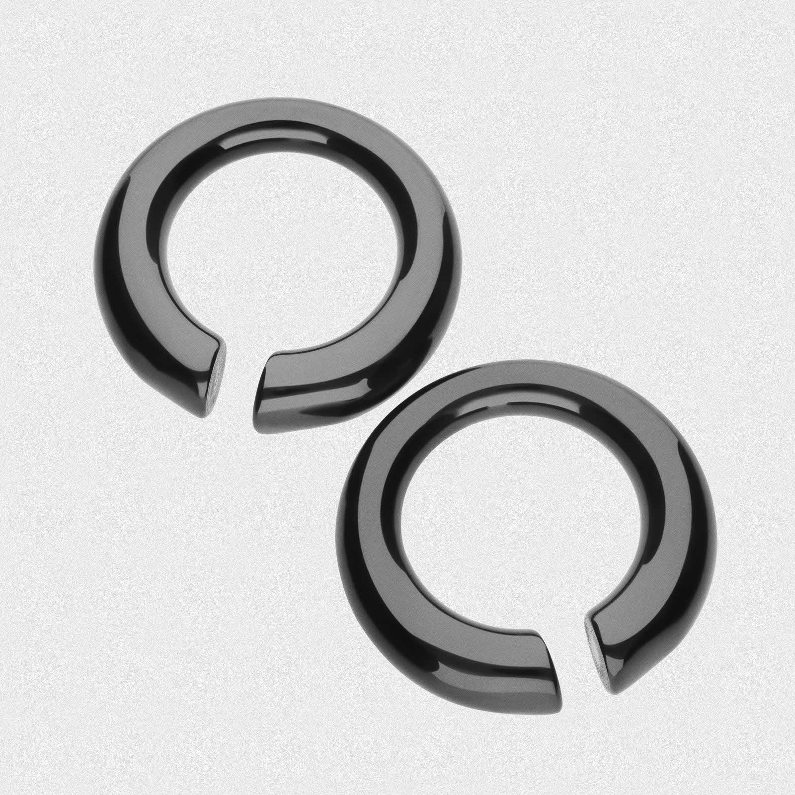 Circular Black PVD Surgical Steel Ear Weight