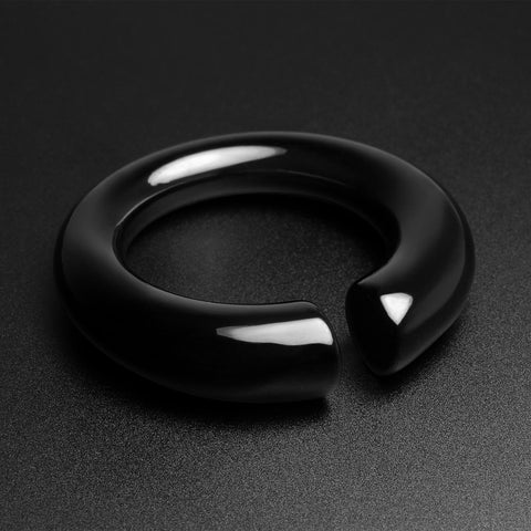 Circular Black PVD Surgical Steel Ear Weight