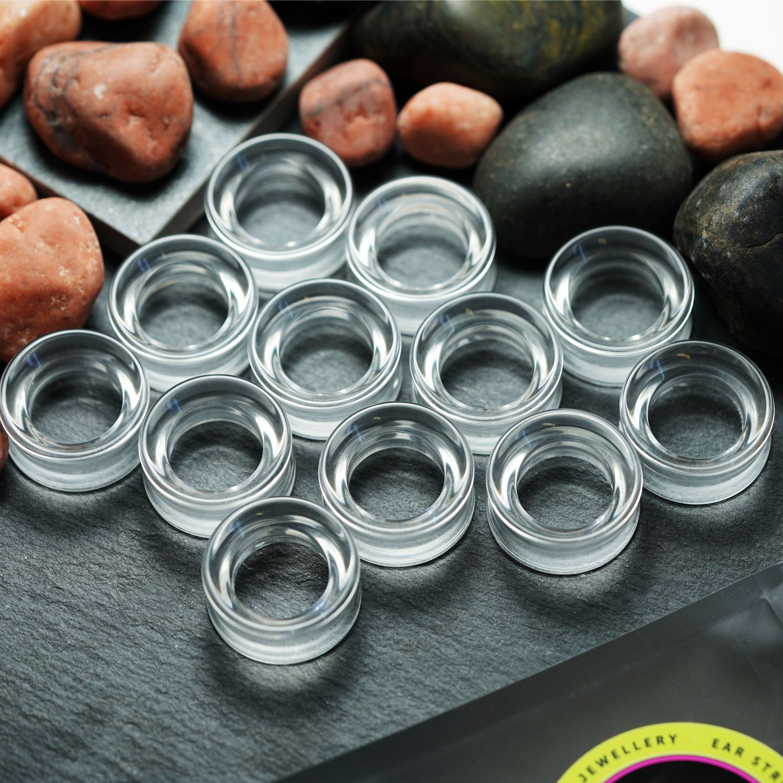 Clear Glass Double Flare Concave Tunnel Group Shot