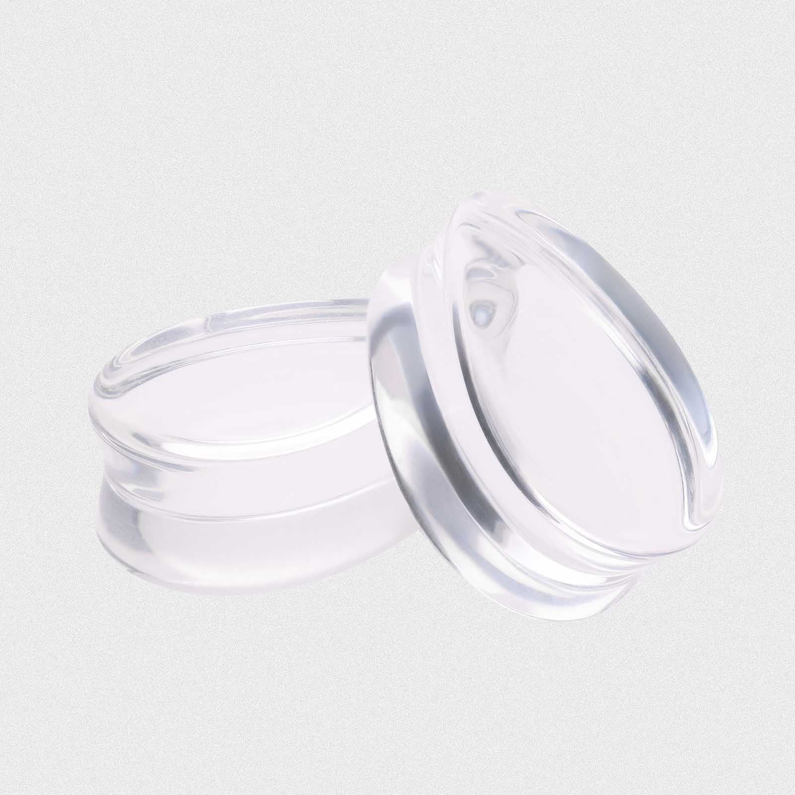 Clear Glass Double Flare Teardrop Plug