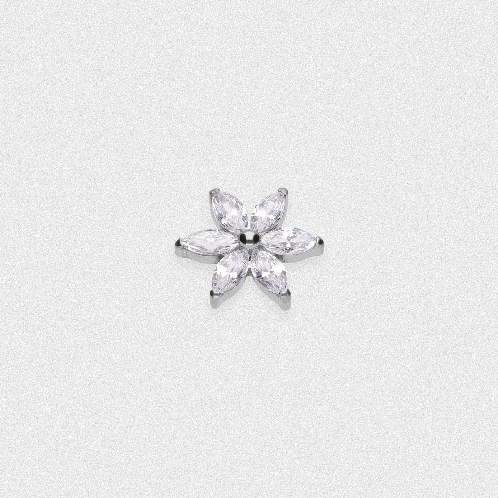 Clear Marquise Flower Titanium Threaded Top