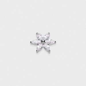Clear Marquise Flower Titanium Threaded Top