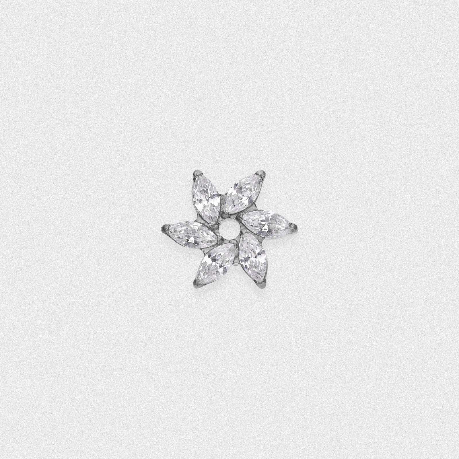 Clear Offset Marquise Flower Titanium Threaded Top