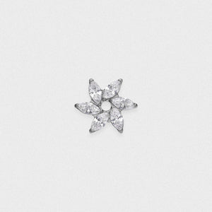 Clear Offset Marquise Flower Titanium Threaded Top