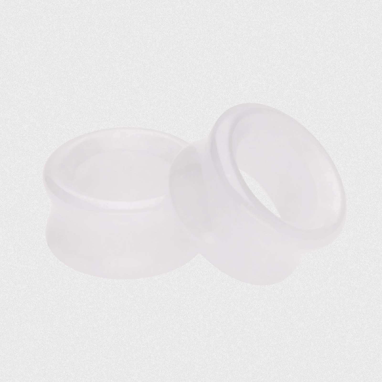 Cloudy Quartz Double Flare Concave Stone Tunnel