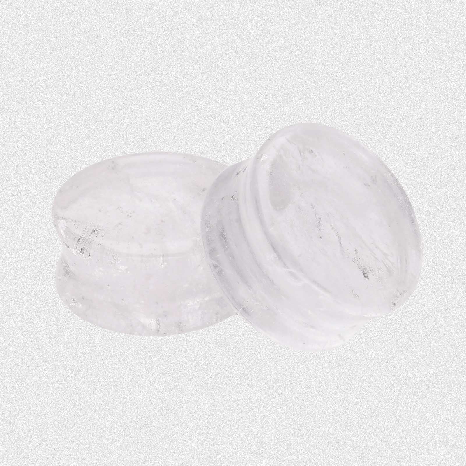 Cloudy Quartz Double Flare Stone Plug