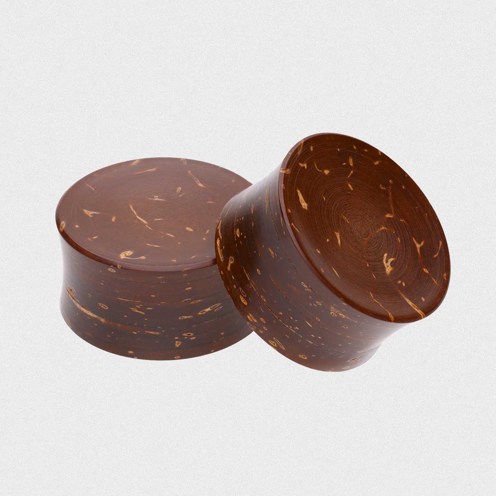 Coconut Shell Double Flare Concave Plug
