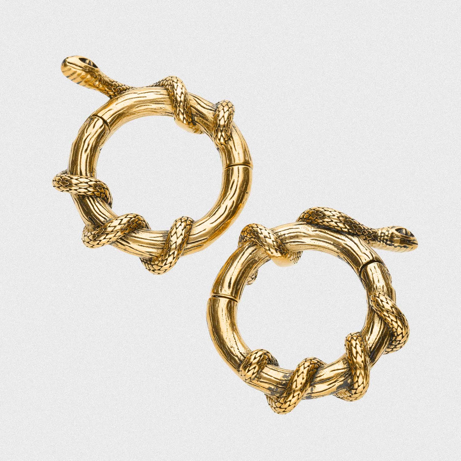 Coiled Snake Gold PVD Magnetic Ear Weight
