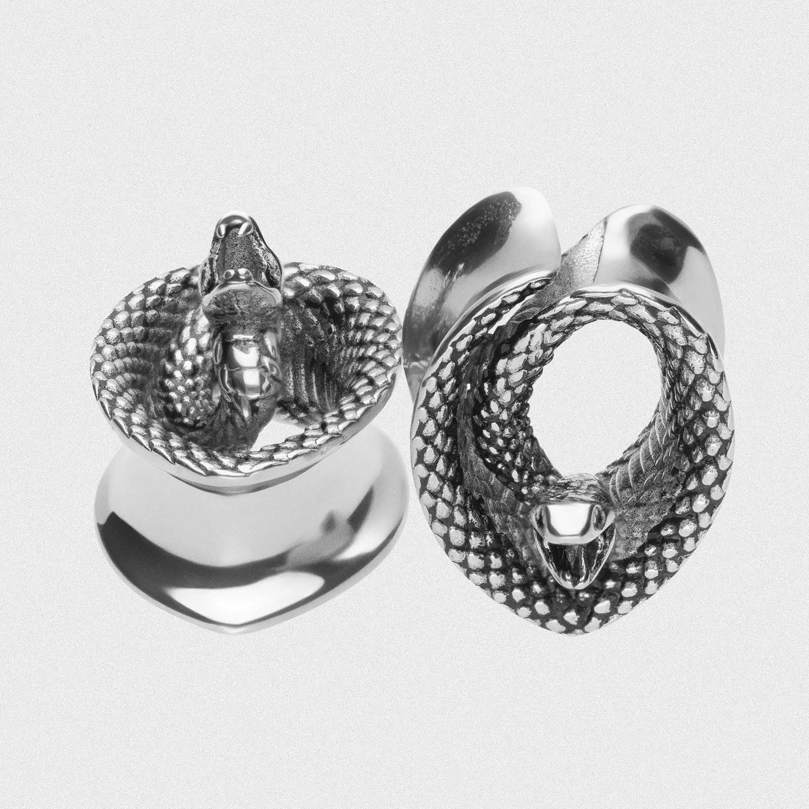 Coiled Snake Teardrop Surgical Steel Saddle Ear Weight