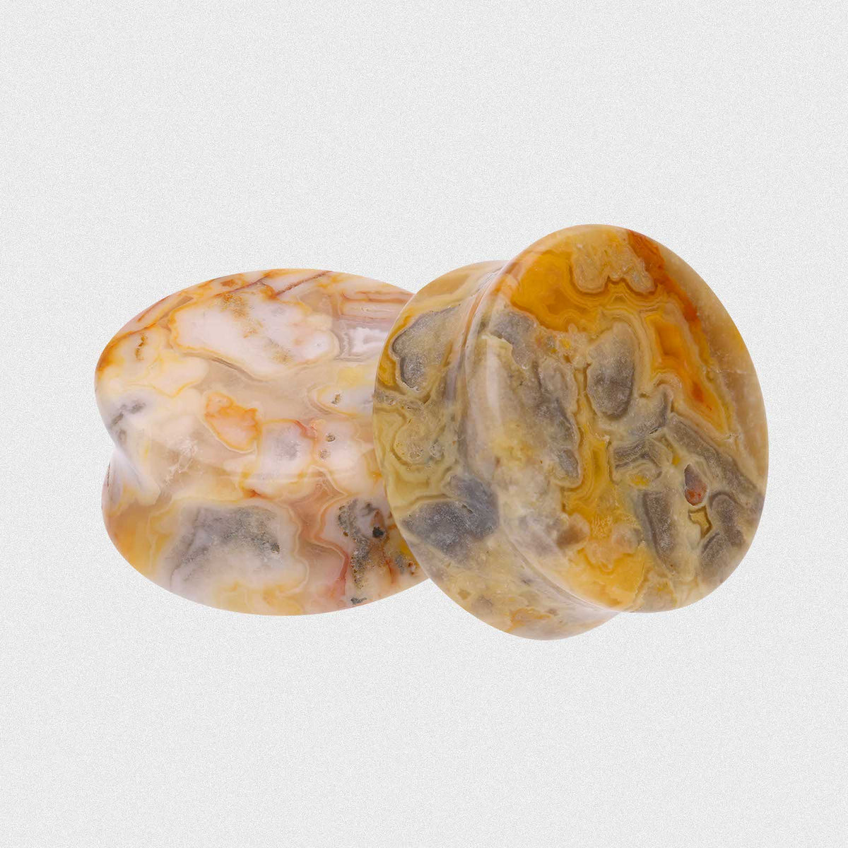 Crazy Lace Agate Double Flare Stone Plug