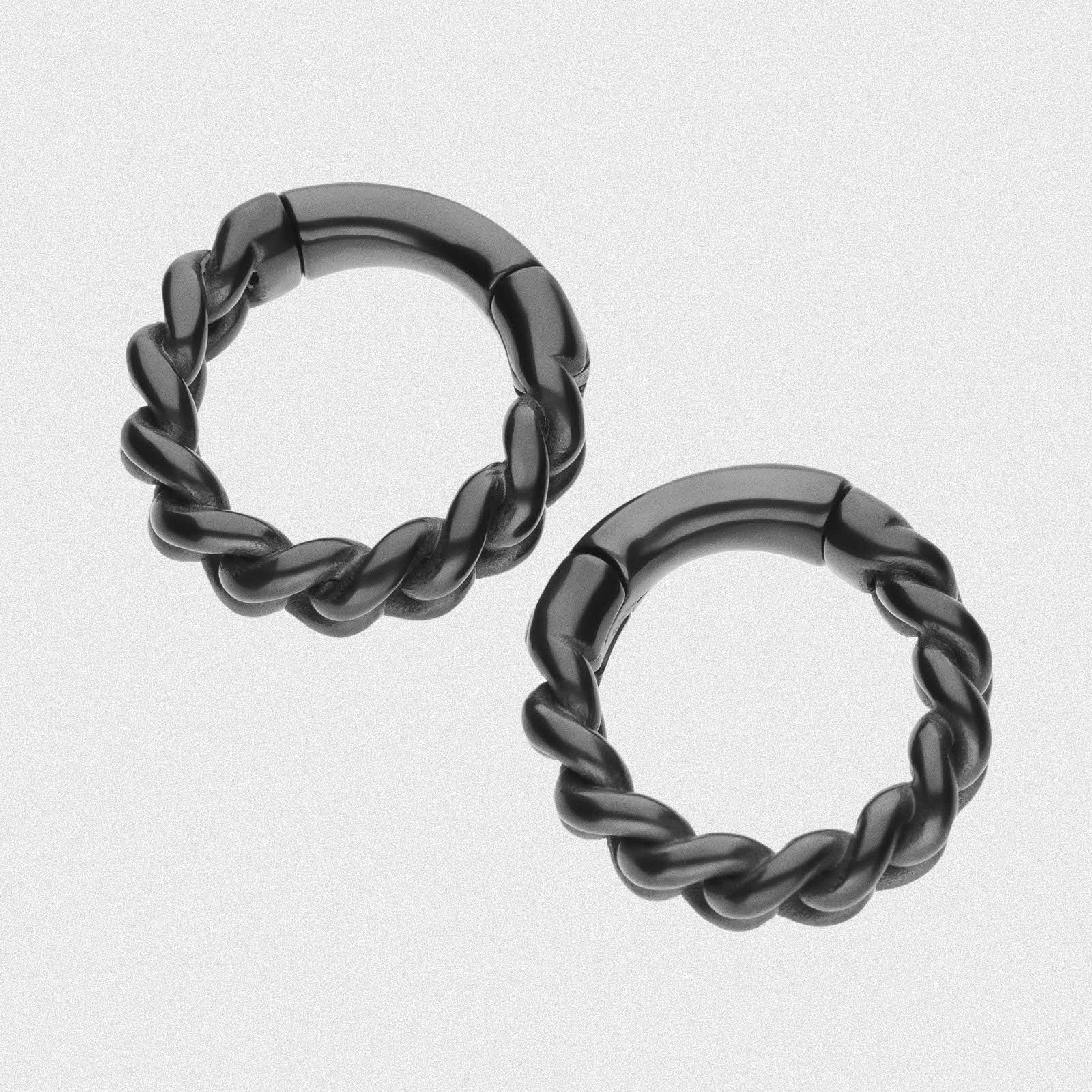 Cuban Link Hoop Black PVD Magnetic Ear Weight