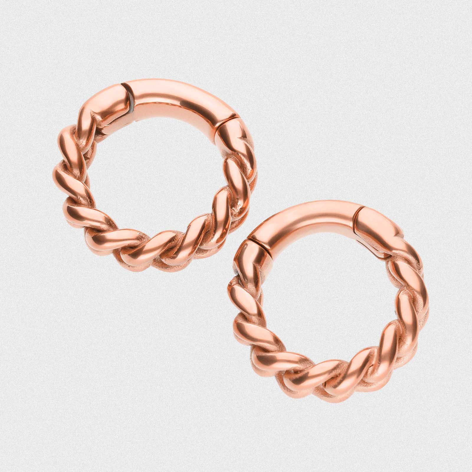 Cuban Link Hoop Rose Gold PVD Magnetic Ear Weight