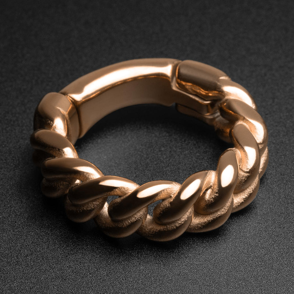 Cuban Link Hoop Rose Gold PVD Magnetic Ear Weight