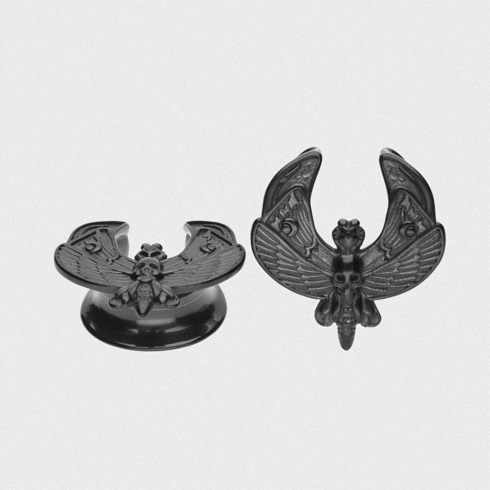 Death Moth Black PVD Saddle Ear Weight