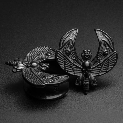 Death Moth Black PVD Saddle Ear Weight