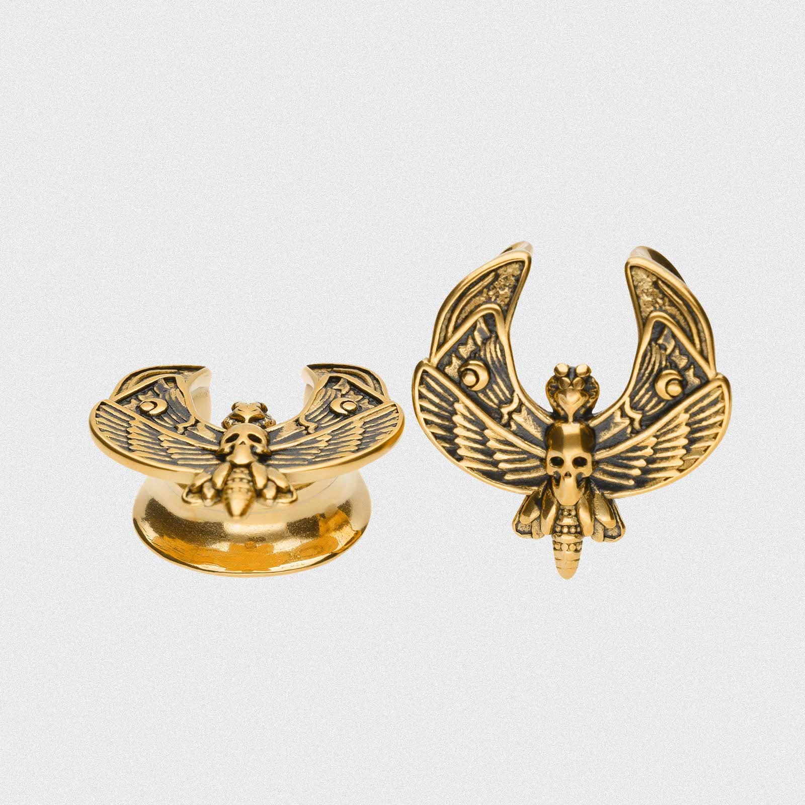 Death Moth Gold PVD Saddle Ear Weight