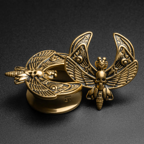 Death Moth Gold PVD Saddle Ear Weight