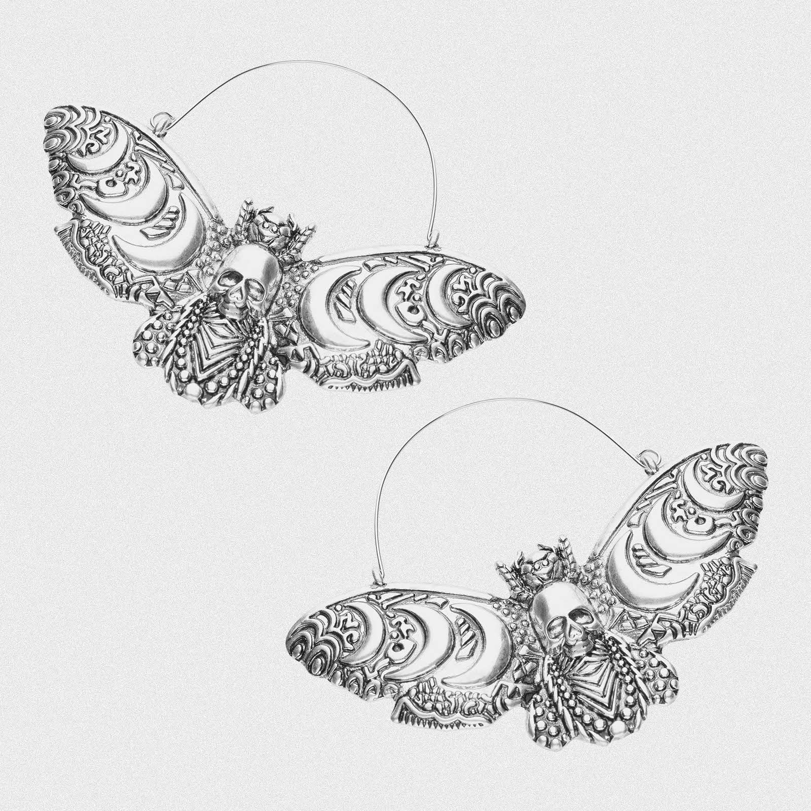 Death Moth Moon Phase Plug Hoops