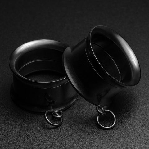 Design Your Own Dangles Black PVD Internally Threaded Double Flare Tunnels