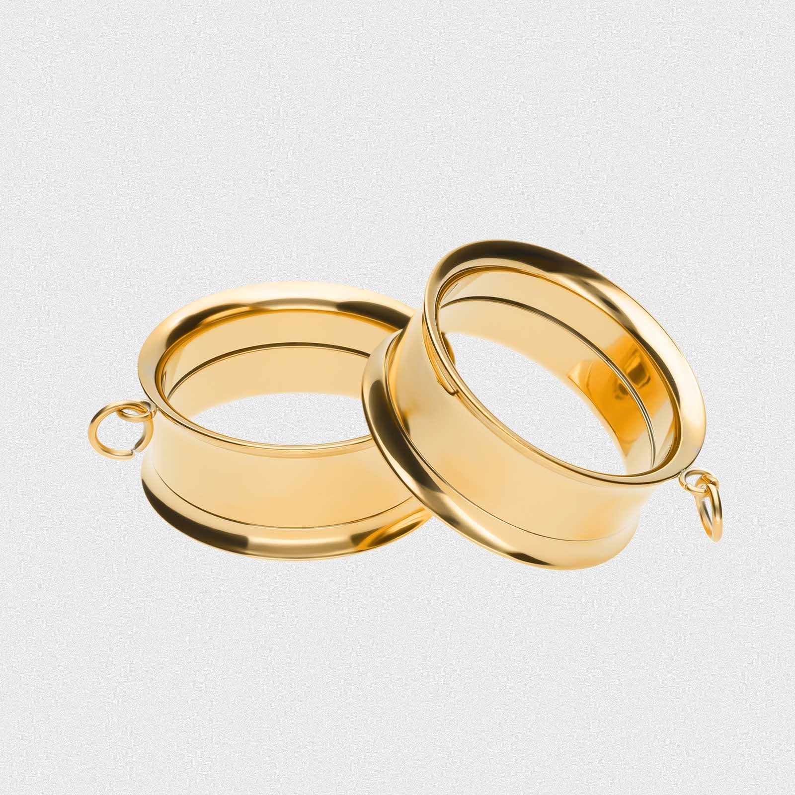 Design Your Own Dangles Gold PVD Internally Threaded Double Flare Tunnels