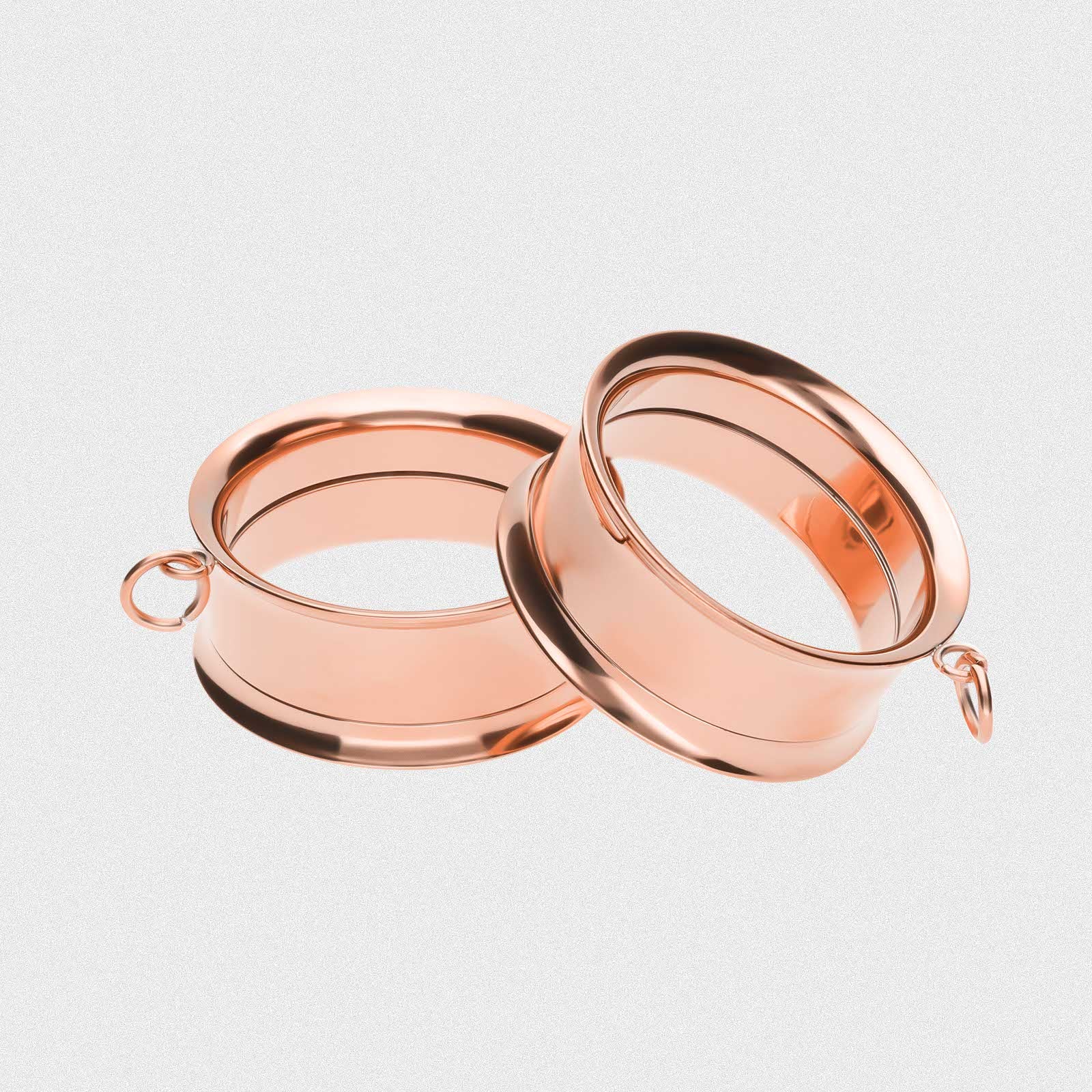 Design Your Own Dangles Rose Gold PVD Internally Threaded Double Flare Tunnels