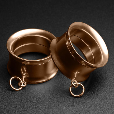 Design Your Own Dangles Rose Gold PVD Internally Threaded Double Flare Tunnels