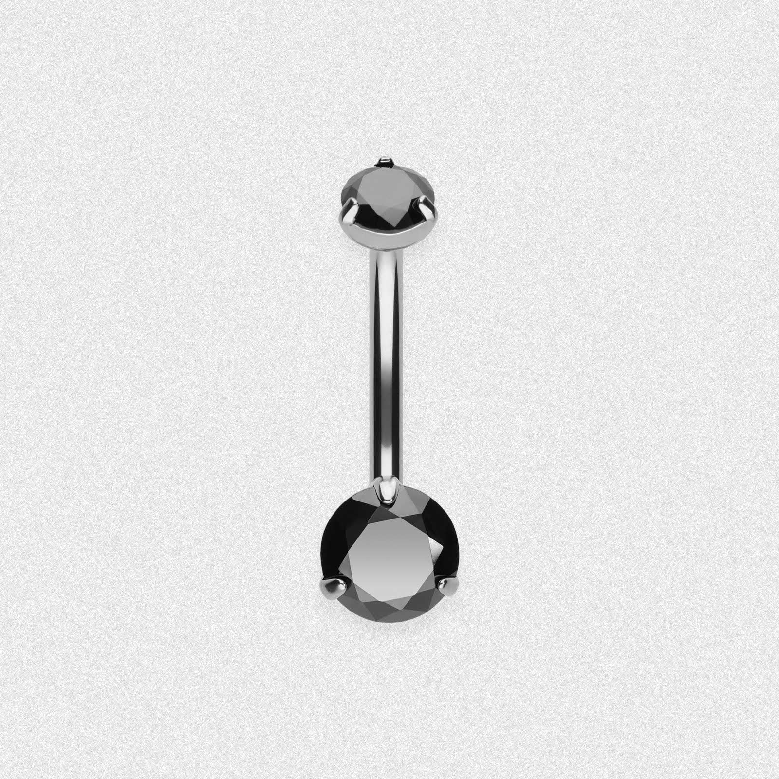 OUFER Barre De Piercing Nombril Acier Inoxydable 316L - 14G Avec CZ Clair - 10/12/14mm