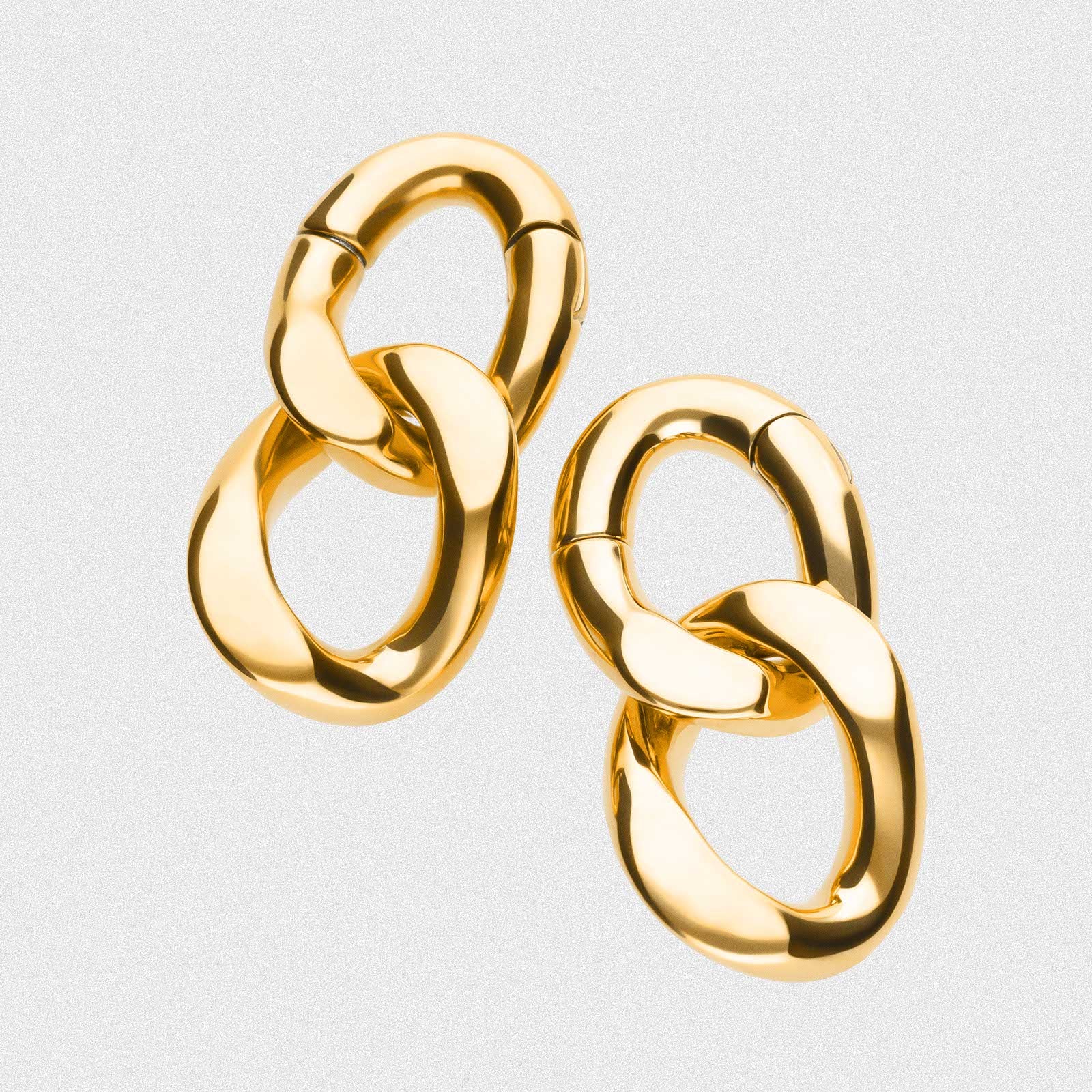 Double Cuban Link Gold PVD Magnetic Ear Weight