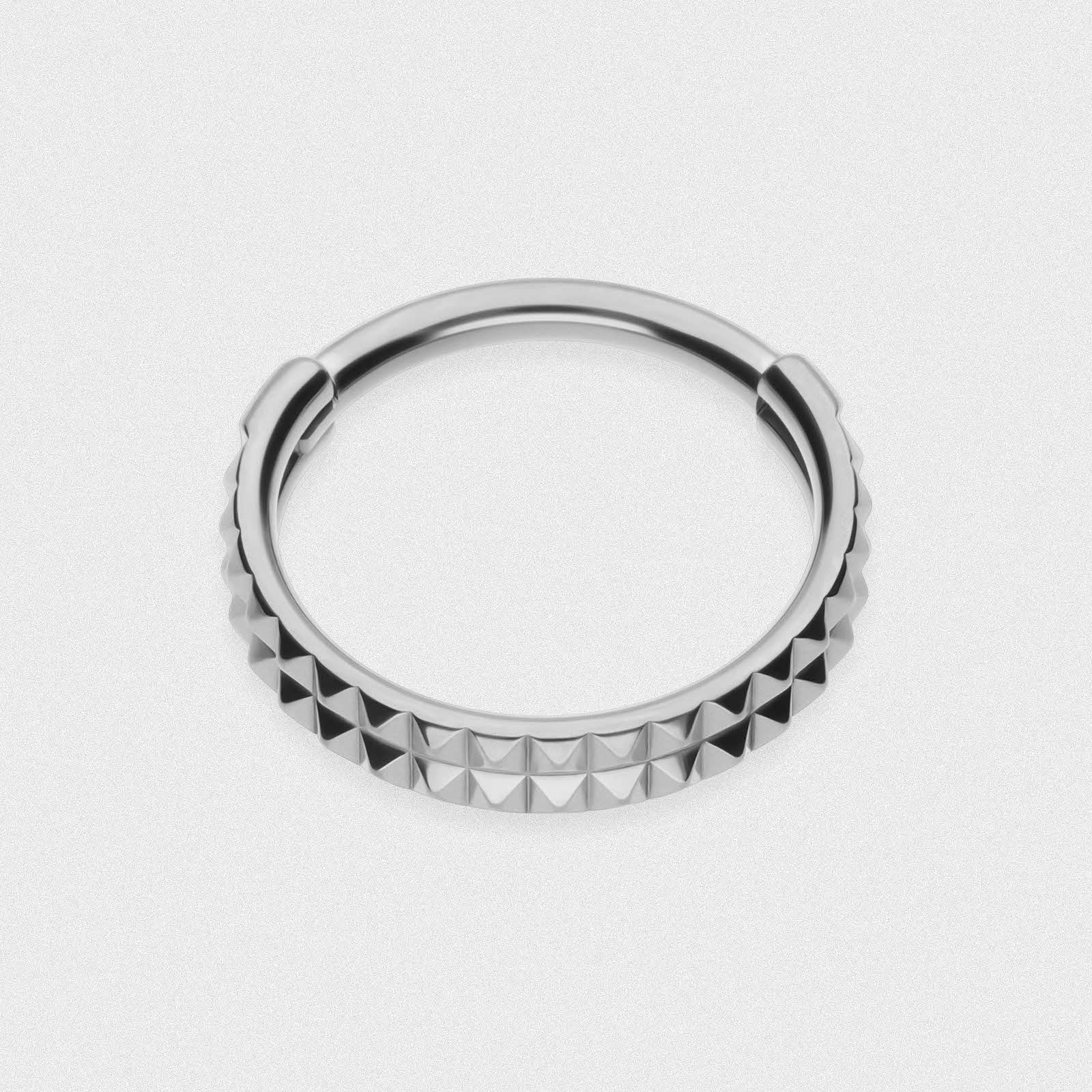 Double Pyramid Titanium Hinged Segment Ring | Nose & Septum Rings