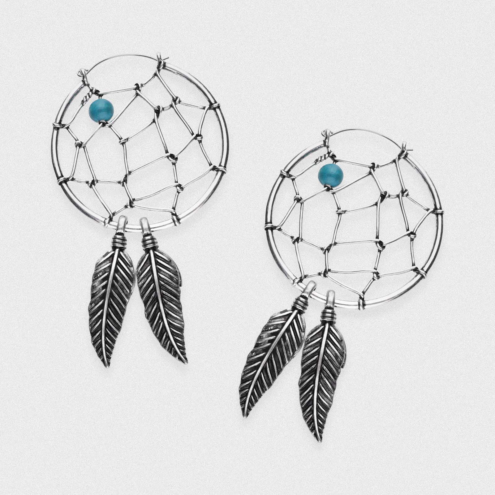 Dreamcatcher Antique Silver Plug Hoops
