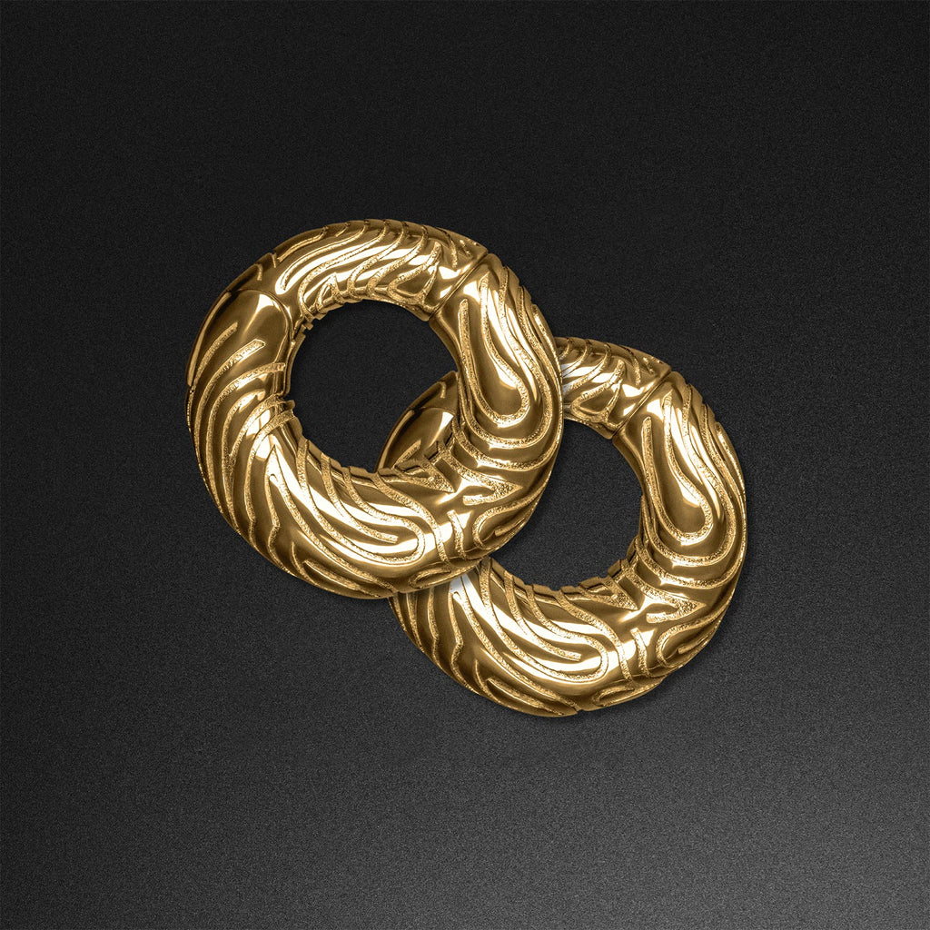 Engraved ID Print Gold PVD Magnetic Ear Weight | Ear Hangers | SIBJ