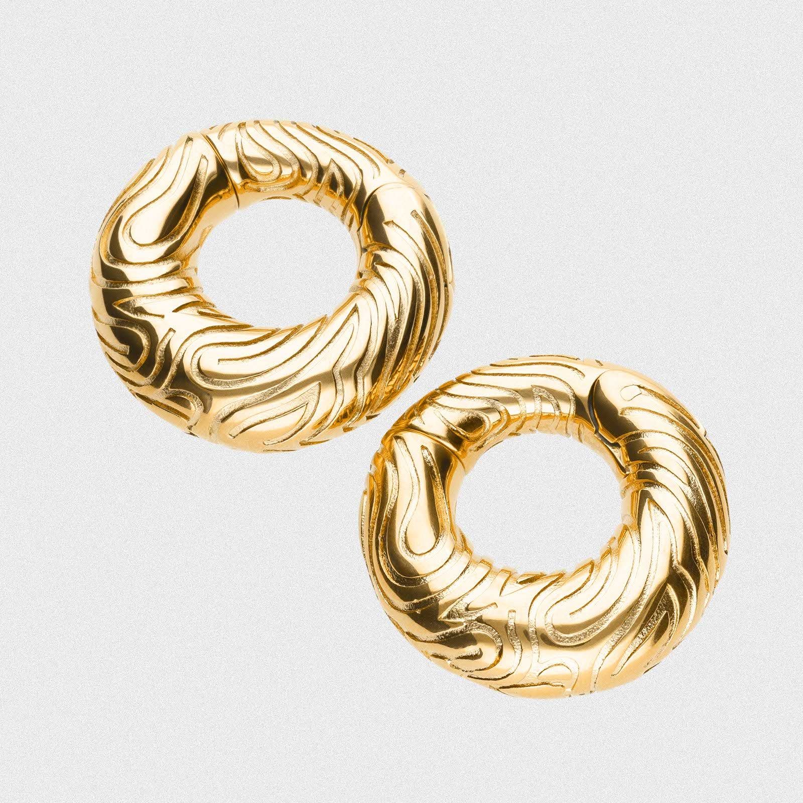 Engraved ID Print Gold PVD Magnetic Ear Weight