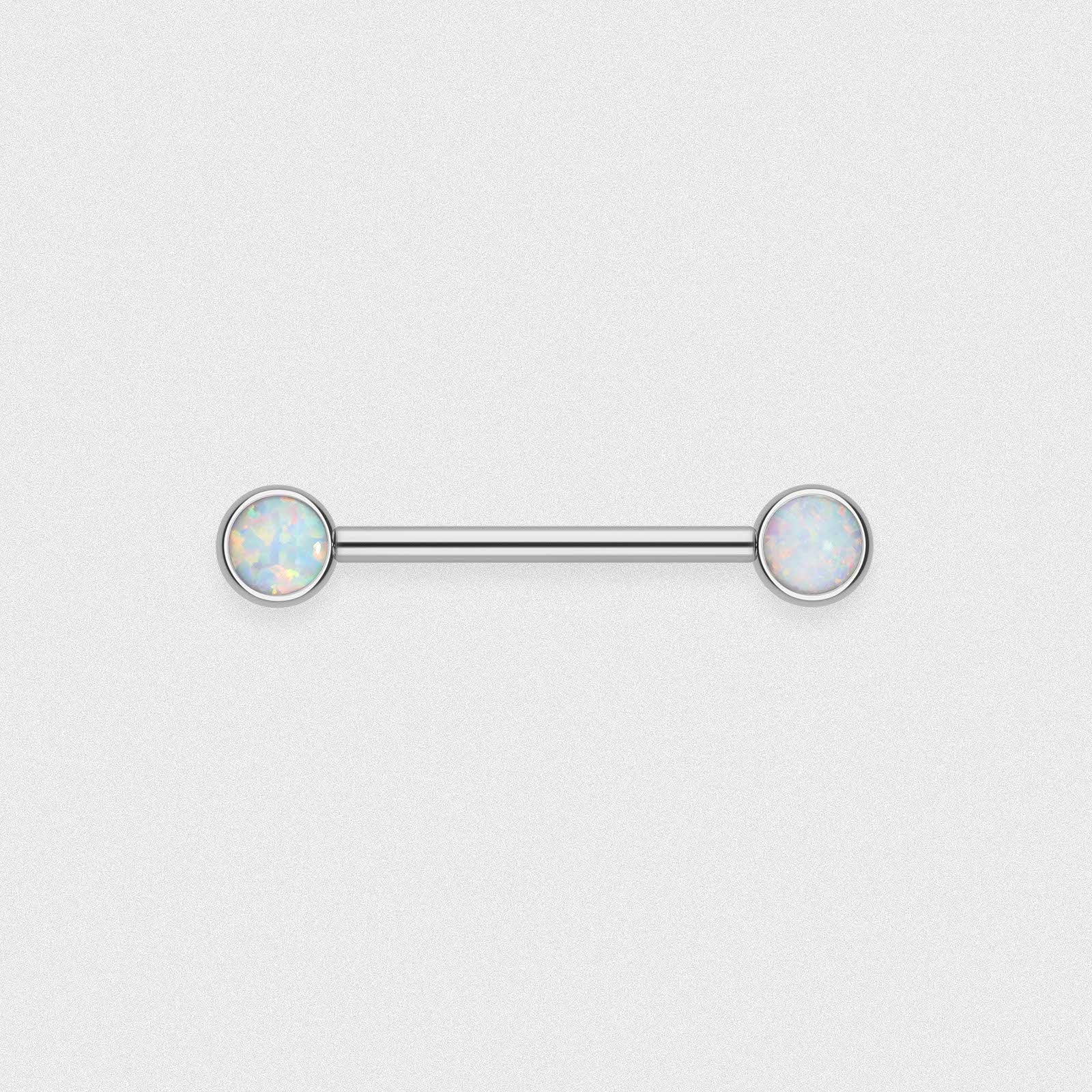 Fire & Snow Front Facing Synth Opal Titanium Threadless Barbell