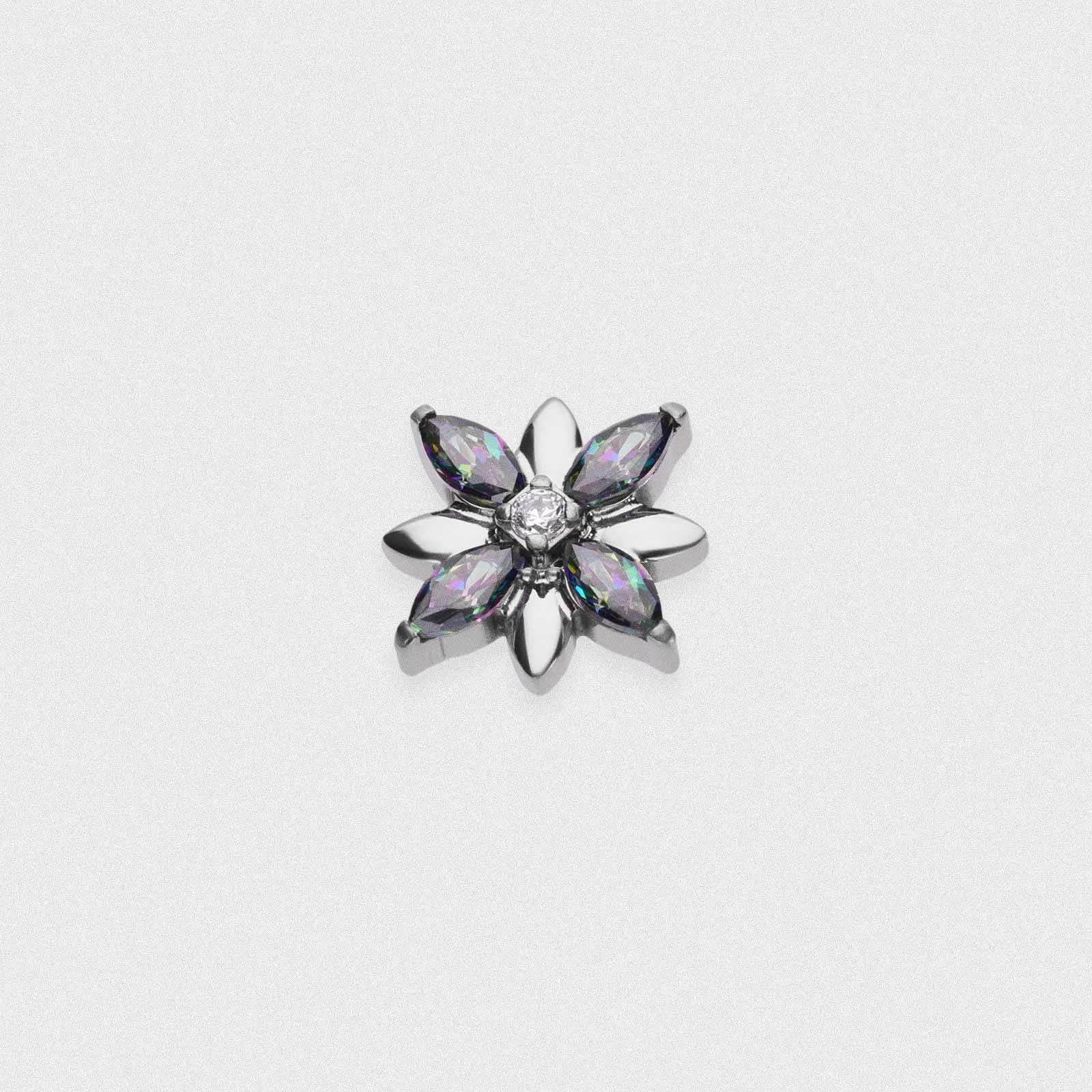 Floral Vitrail Medium Marquise Titanium Threaded Top