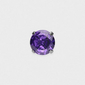 Four Prong Amethyst Titanium Threaded Top