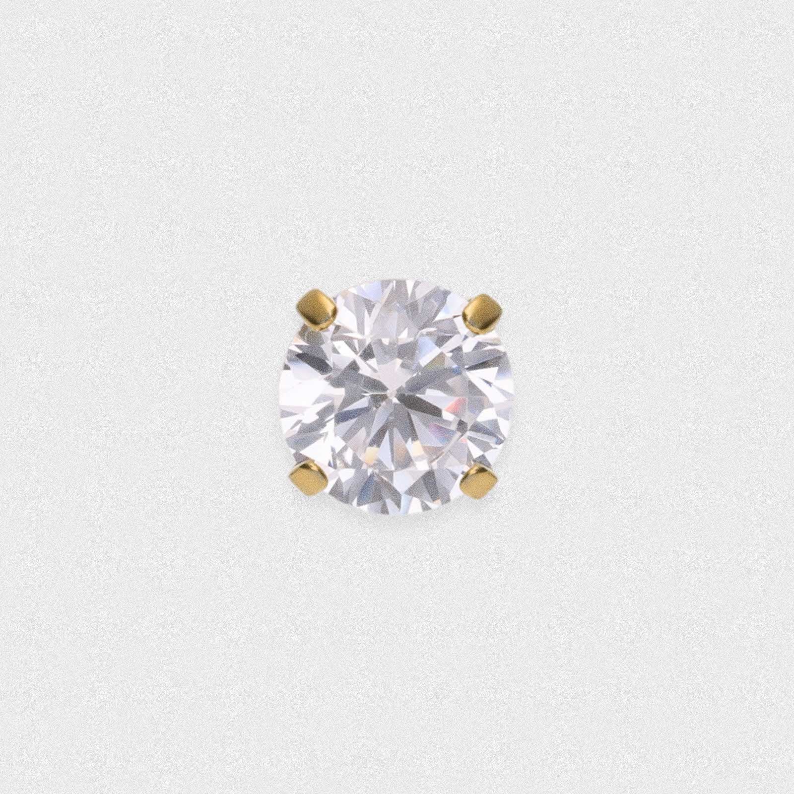 Four Prong Bejewelled Gold PVD Titanium Threaded Top