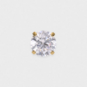 Four Prong Bejewelled Gold PVD Titanium Threaded Top