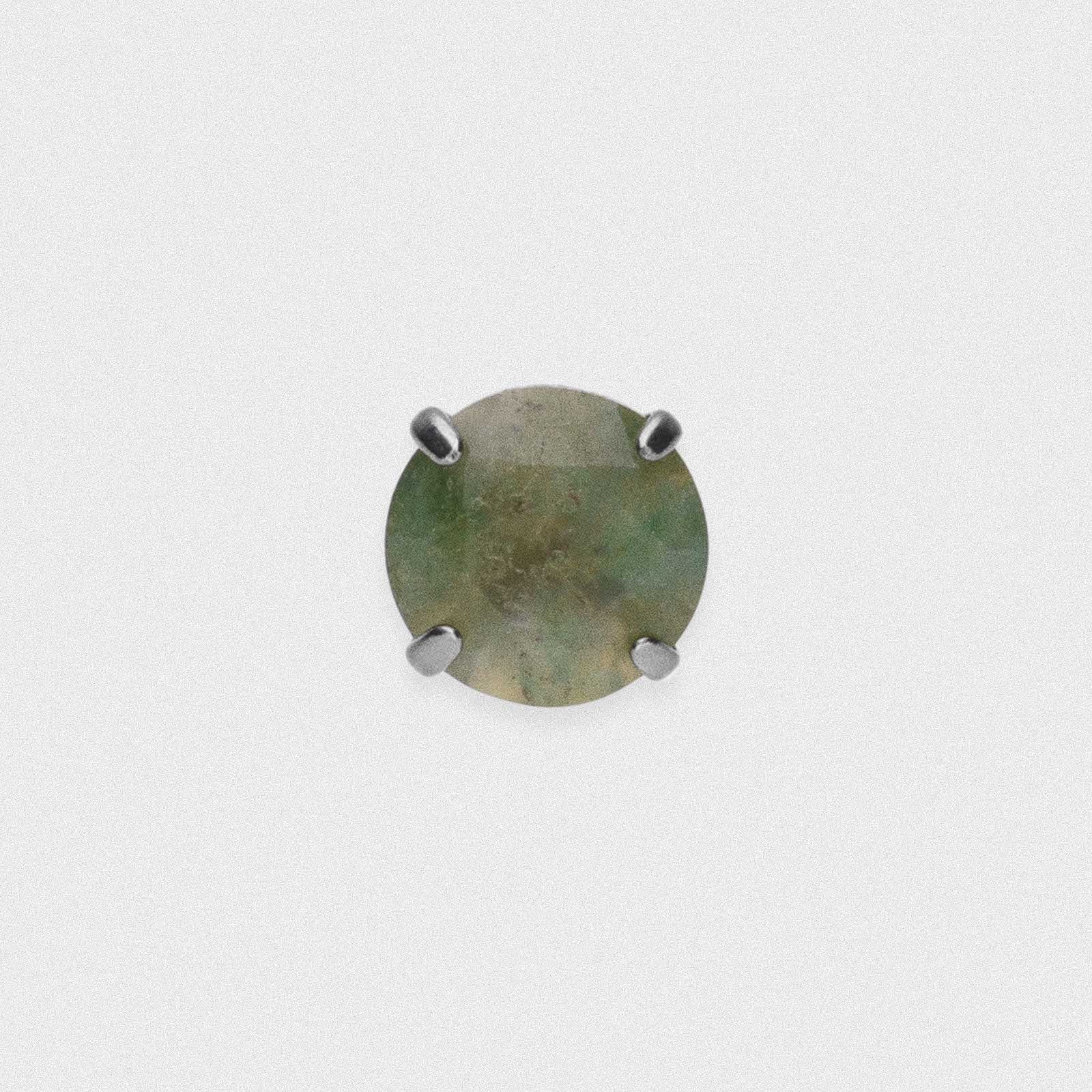 Four Prong Moss Agate Titanium Threaded Top