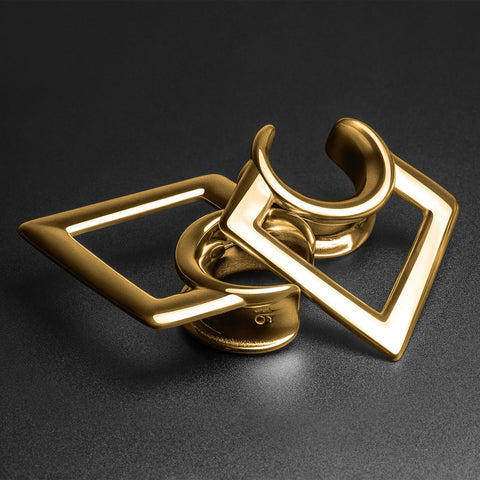 Geometric Diamond Hanger Gold PVD Saddle Ear Weight