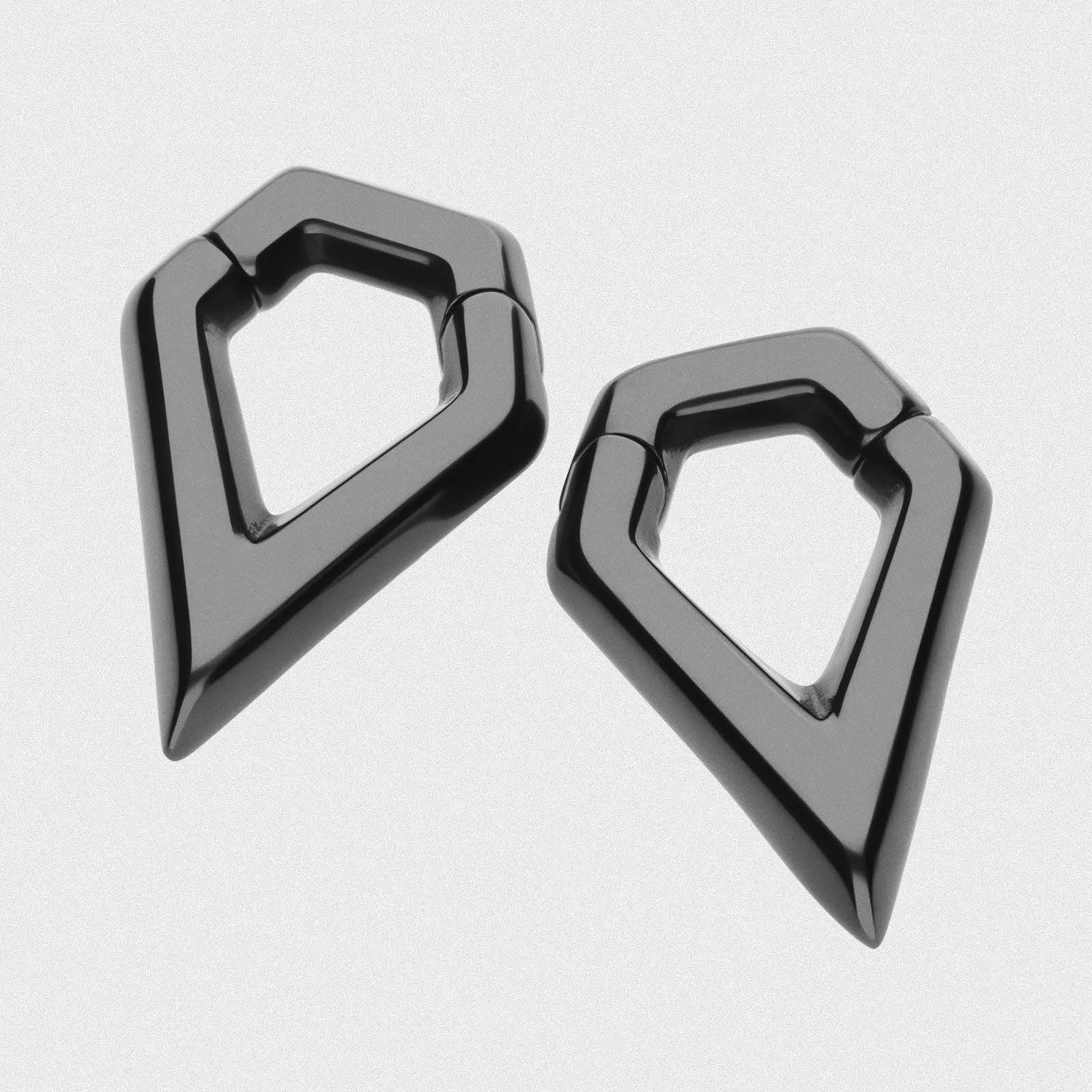 Geometric Drop Black PVD Magnetic Ear Weight