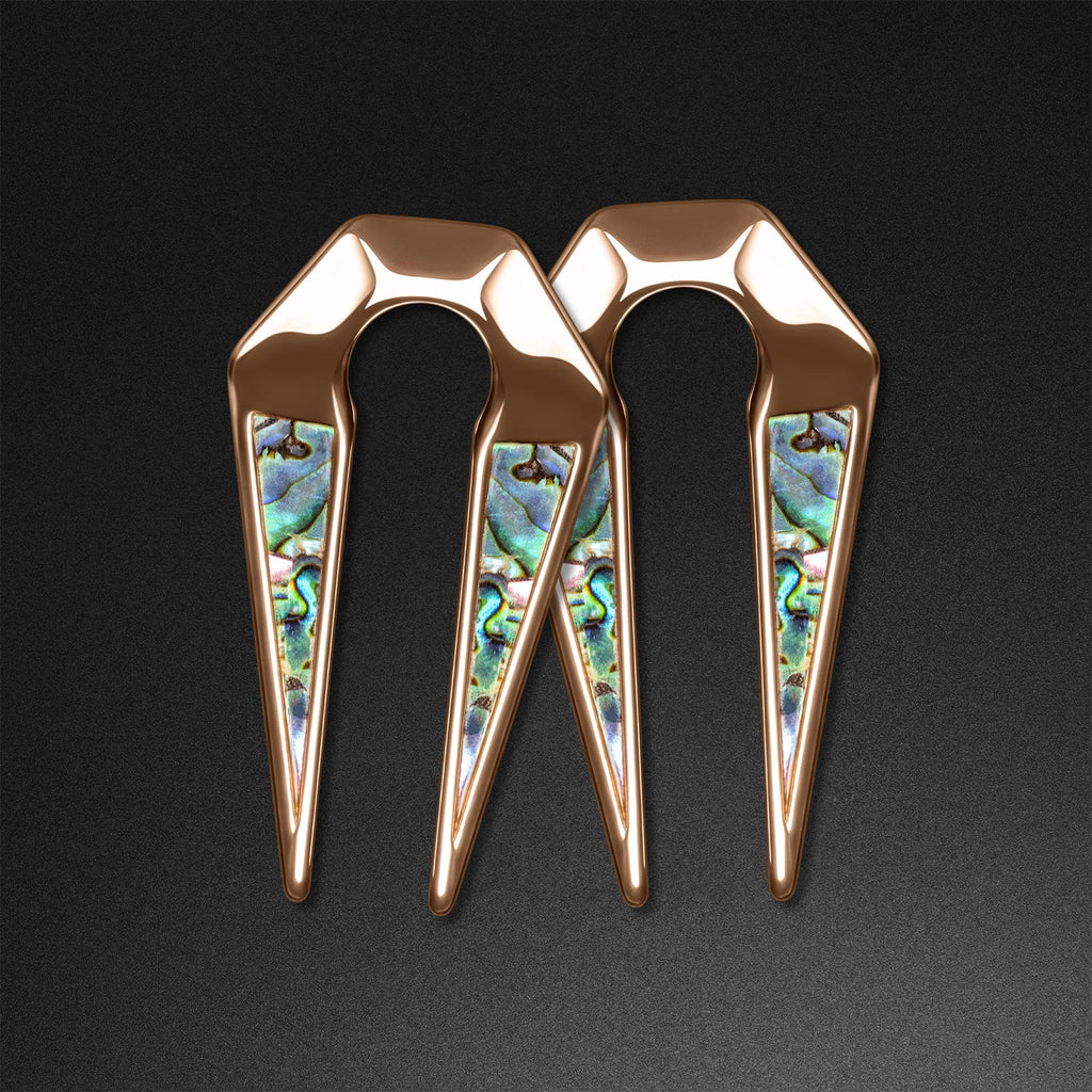 Geometric Keyhole Shell & Rose Gold PVD Ear Weight