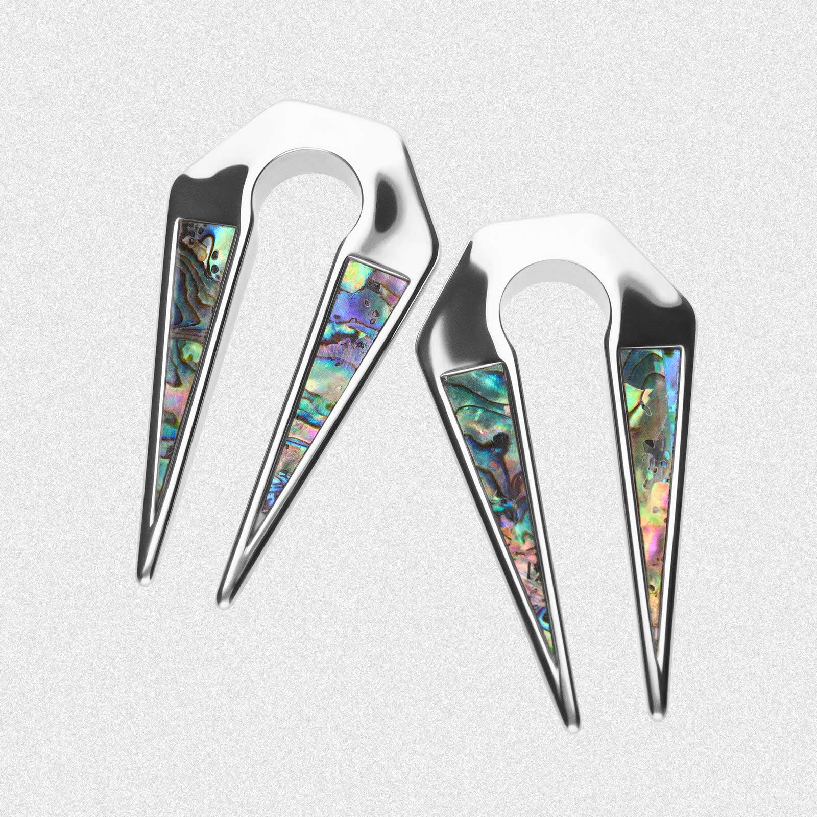 Geometric Keyhole Shell & Surgical Steel Ear Weight