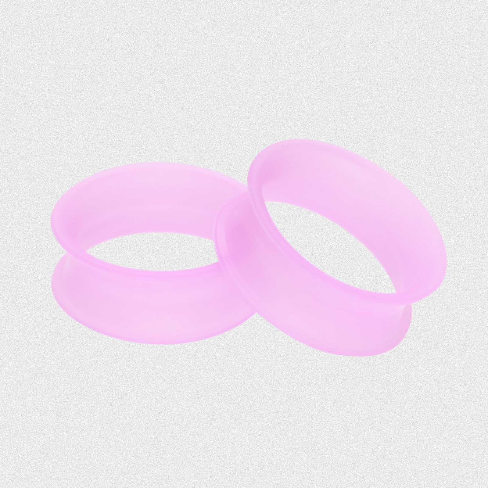 Glow In The Dark Lavender Double Flare Silicone Tunnel
