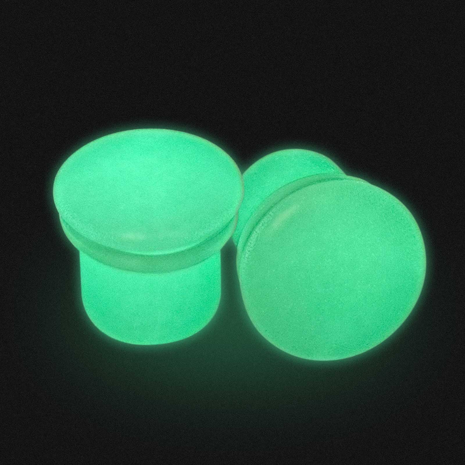 Glow In The Dark Glass Single Flare Convex Plug Glowing