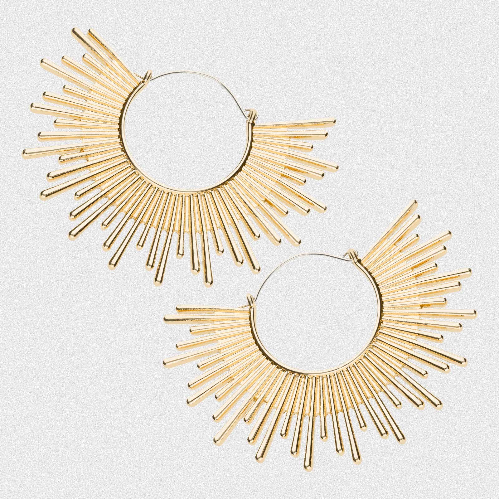 Gold Plated Sunbeam Plug Hoops