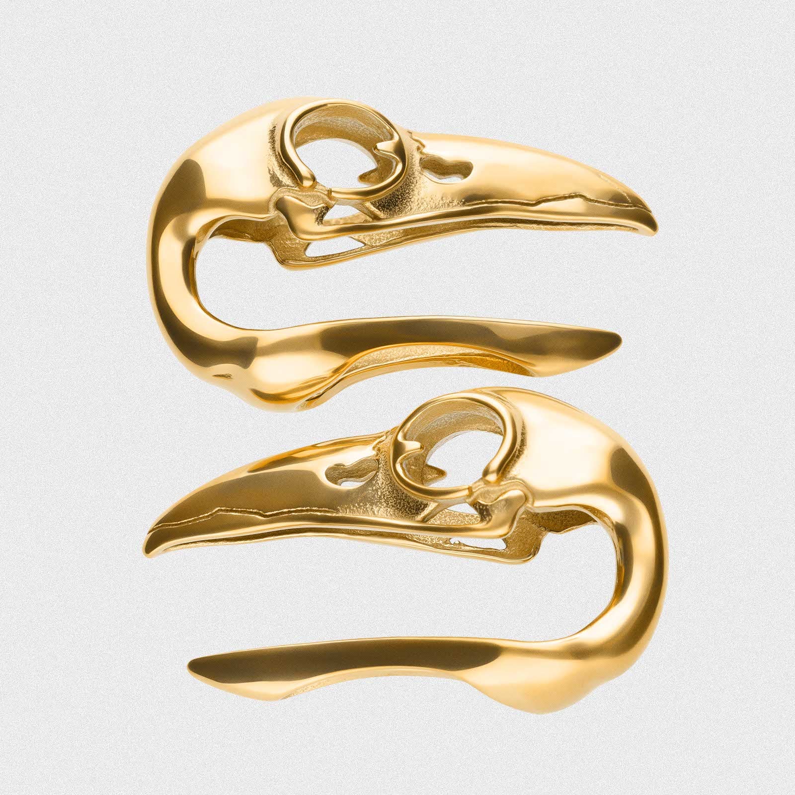 Gold PVD Bird Skull Ear Weight