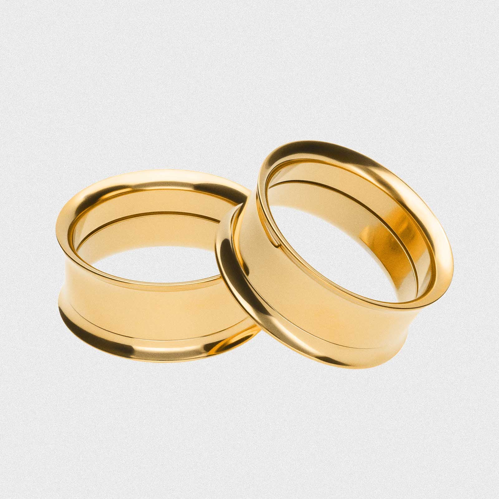 Gold PVD Double Flare Screw Fit Tunnel (Internally Threaded)